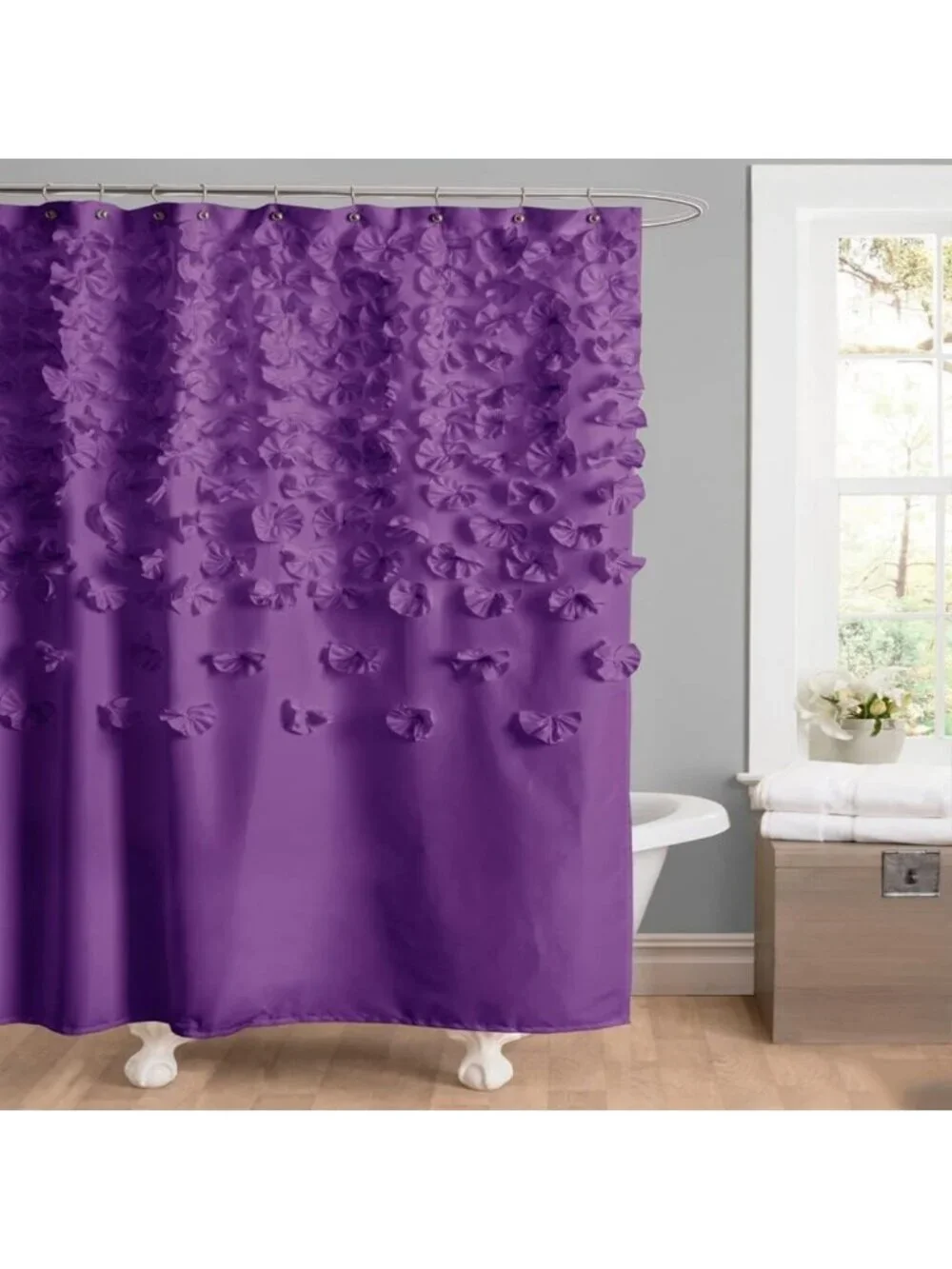 Blush Pink Floral Shower Curtain 72